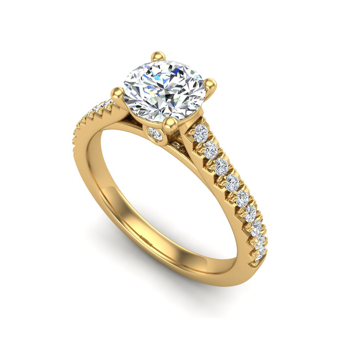 Gianna French Pave Cathedral Engagement Ring